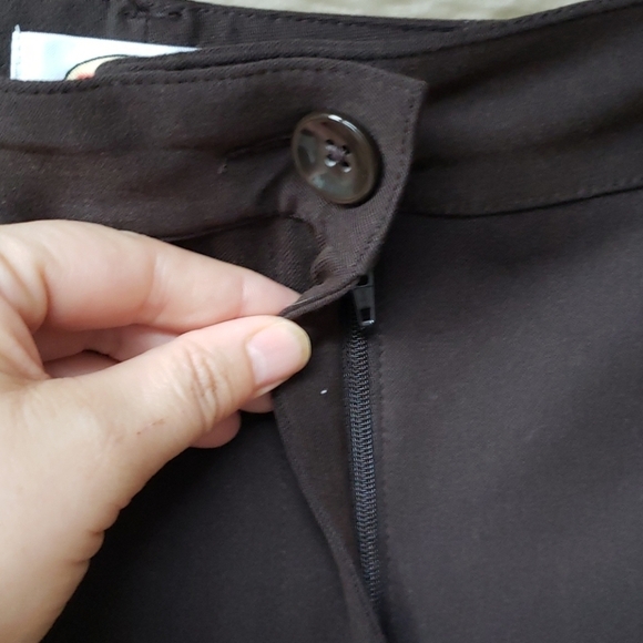 Talbots Petites stretch brown pants wide leg 16P - Picture 6 of 13